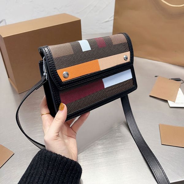 

check messenger bag postman purse canvas leather handbag purse tartan patchwork shoulder crossbody bags fashion letter clasp adjustable stra