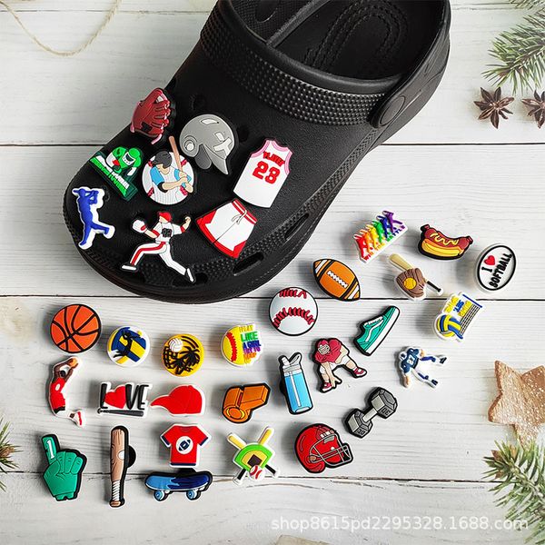 

anime charms wholesale childhood memories sports basketball football funny gift cartoon charms shoe accessories pvc decoration buckle soft r, Blue