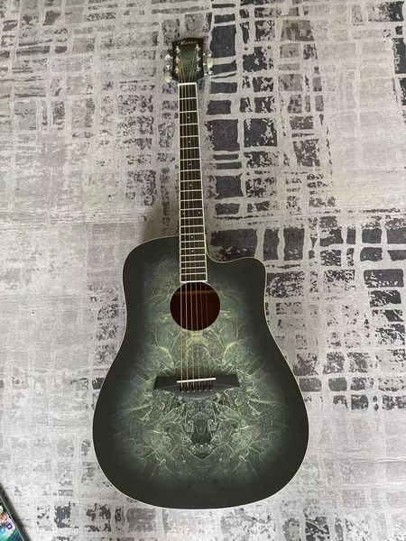 

picea veneer light green pattern high-end pickup six-string guitar