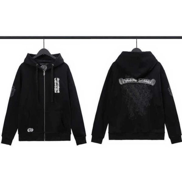 

fashion men's luxury jackets sweatshirts men women classic hoodies zipper hooded sweater designer cross pullover sanskrit hoodie casual, Black