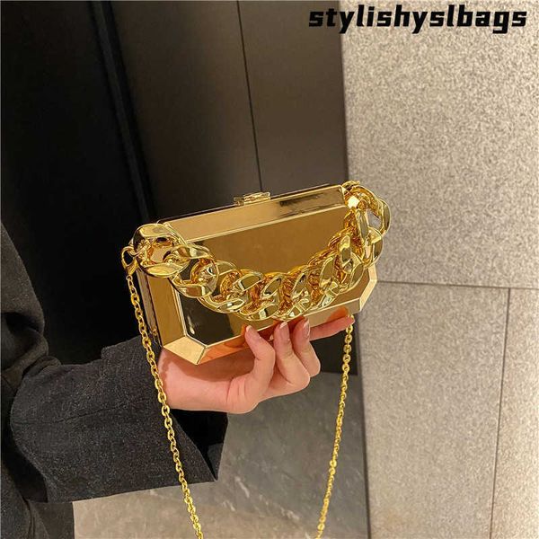 

shoulder bags gold silver metal box bag for women dinner bags designer shoulder bags luxury party purses pvc crossbody bag 2022 011123h