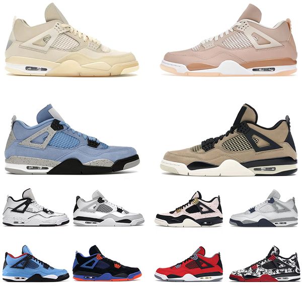 

basketball shoes 4s women men breathable red thunder sail university blue tour yellow white oreo fire pure money midnight navy military blac