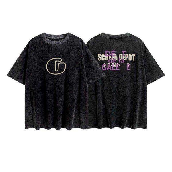 

fashion brand classic t shirt gallxxyed dept summer g letters print high street washed loose casual tee for men and men, White;black