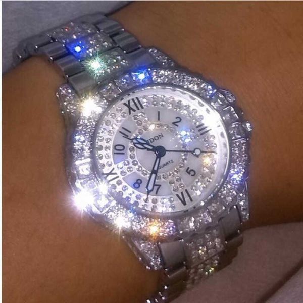 

fashion women watch with shiny diamond watch ladies luxury ladies casual women bracelet crystal watches relogio feminino 230111, Slivery;golden