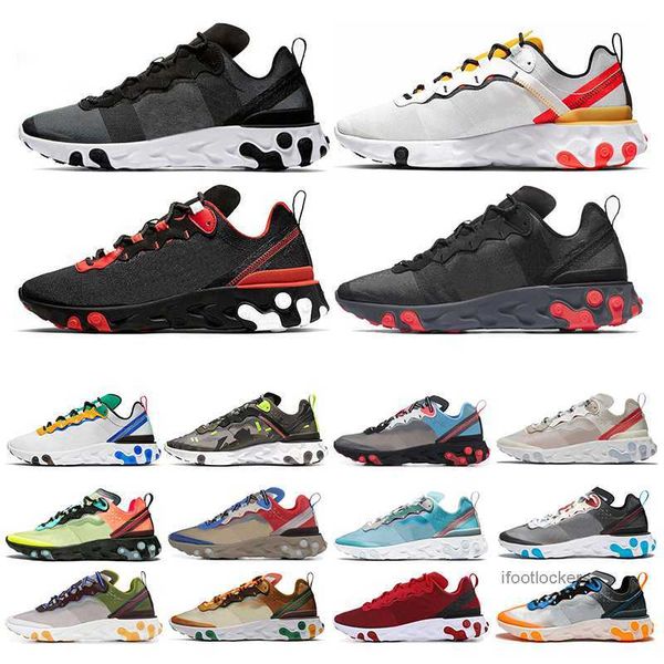 

react element 87 55 men women running shoes tour yellow triple black white royal red sail camo sports sneakers shoes size 36-45