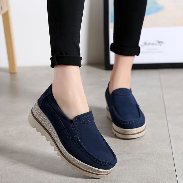 

dress shoes spring women flats woman platform slip on sneakers suede ladies tenis loafers moccasins casual 230111, Black
