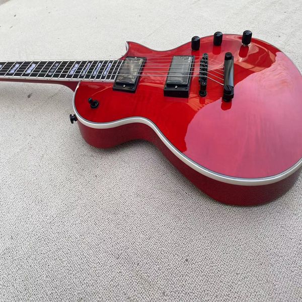 

red shell inlaid fingerboard high-end pickup six-string electric guitar