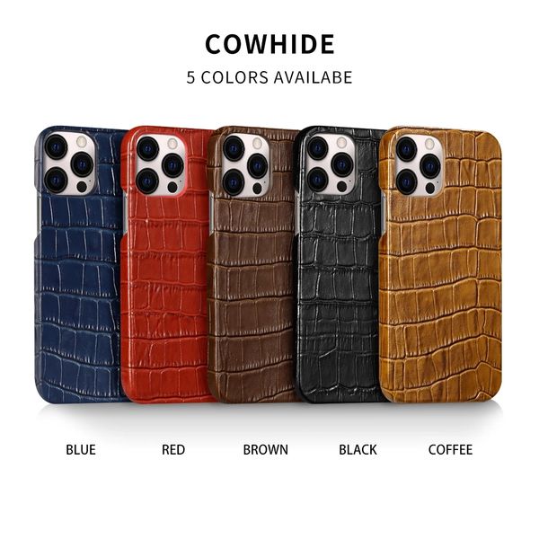 

luxury cases crocodile texture genuine leather case for iphone 14 13 pro max 13 mini 12 11 pro max xs max xr 8 plus 6 cover