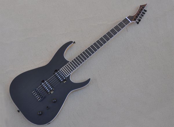 

6 strings matte black electric guitar with special bridge ebony fretboard 24 frets customized color/logo available