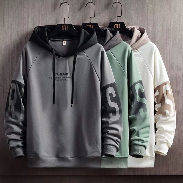 

men's hoodies sweatshirts spring autumn men's hoodies kpop fashion harajuku letter print hoodies sweatshirts men streetwear trend, Black