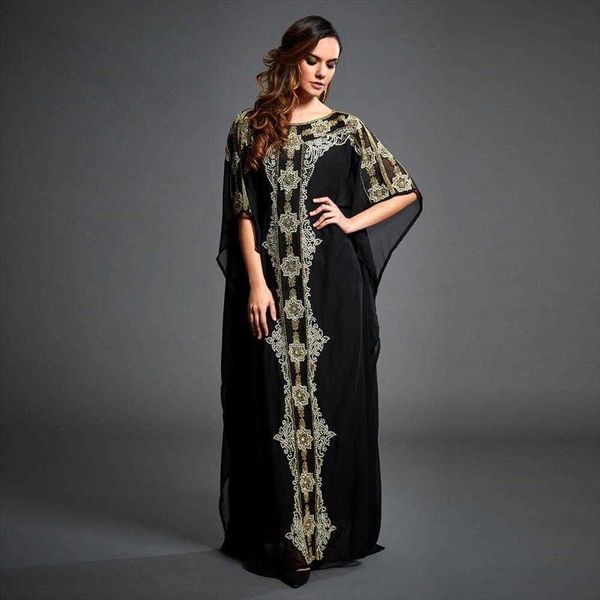 

long dress middle east muslim robe seaside holiday floral print chiffon, Black;gray