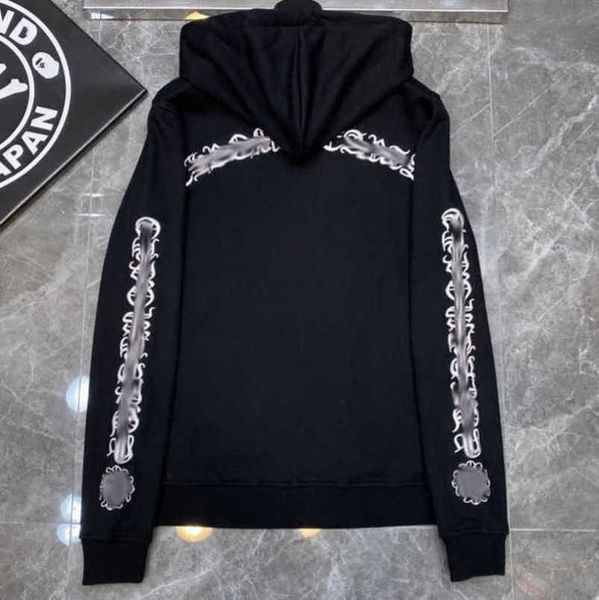 

luxury fashion men's jackets sweatshirts men women classic hoodies ch zipper hooded sweater designer cross pullover sanskrit hoodie cas, Black;brown