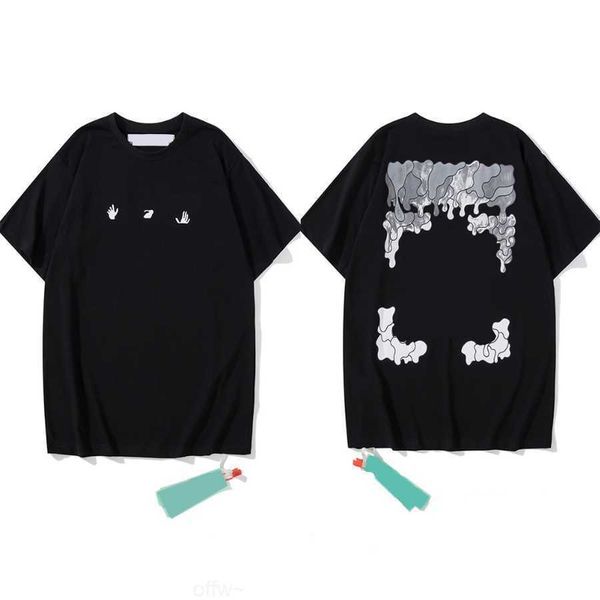 

men's t-shirts summer loose tees offs fashion brands man s casual shirt luxurys clothing street white shorts sleeve clothes polos kxl7, White;black