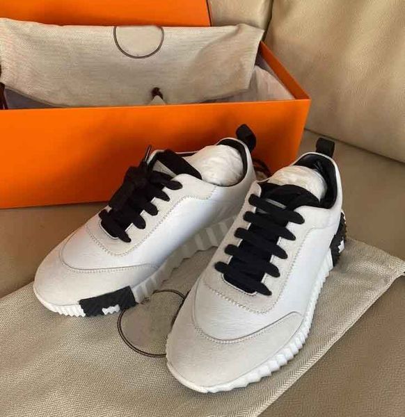 

2023 luxury men bouncing sneaker shoes technical mesh suede trainers goatskin light sole casual walking discount footwear eu 38-46