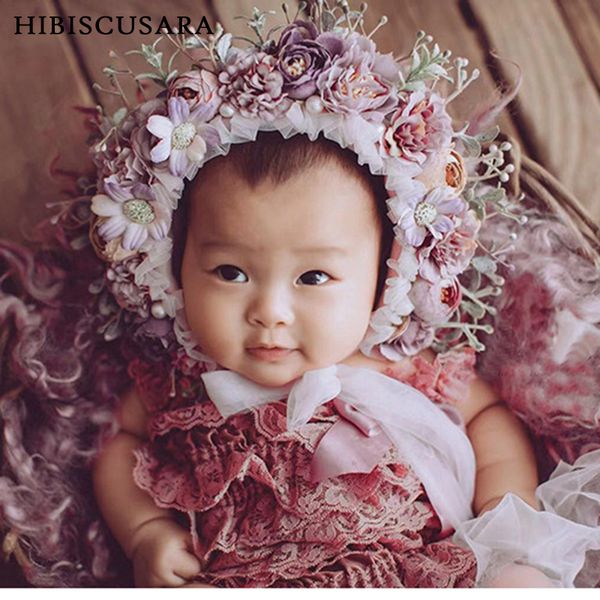 

caps hats 0-10 yrs born floral bonnet baby family flower hat pography parent-child garden simulation flower cap po props 230111, Yellow