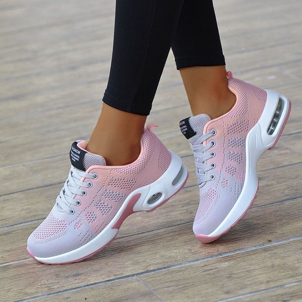 

dress shoes sneakers women multicolor mesh lightweight outdoor ladies flat lace-up round toe for walking 230111, Black