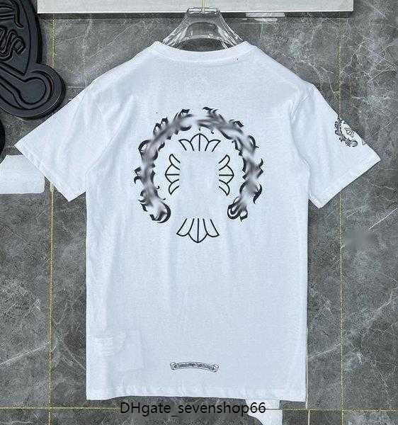 

luxury classics mens t shirts fashion designers brand crew neck short sleeves tees ch men women t-shirts sweater casual horseshoe sd, White;black