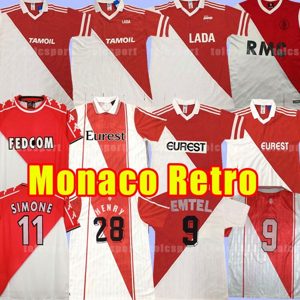 

retro monaco soccer jerseys tuybens dalger vintage jorge football shirt 77 82 90 91 92 94 95 96 97 98 99 00 1977 1982 1990 1991 1999 as ben, Black;yellow