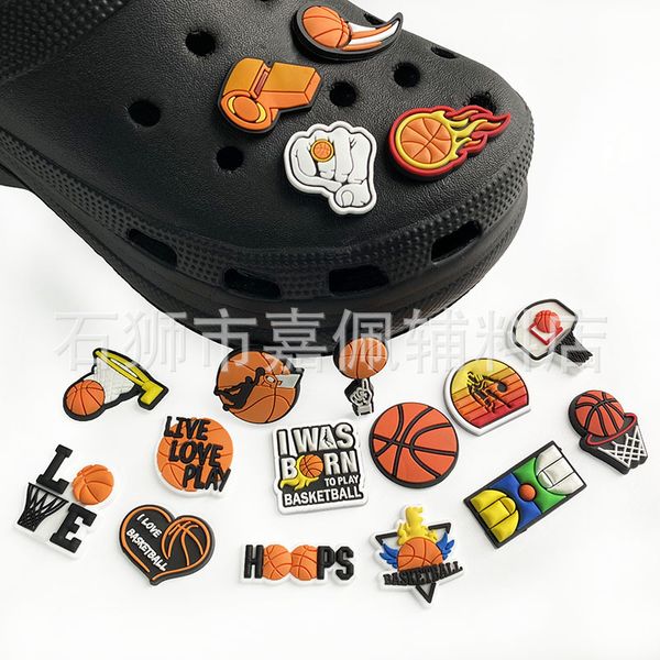 

anime charms wholesale childhood memories basketball mvp funny gift cartoon charms shoe accessories pvc decoration buckle soft rubber clog c, Blue