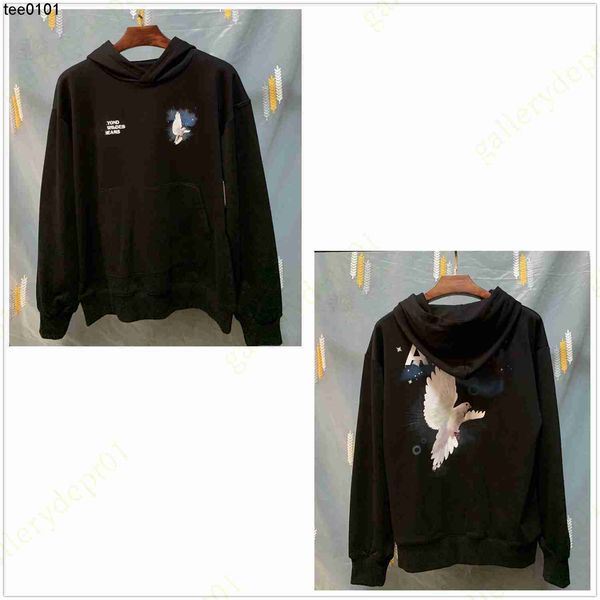 

mens hoodies designer hoodie peace dove womens sweatshirts tassel letters sweaters star-filled high street hoody oversized version crane siz, Black