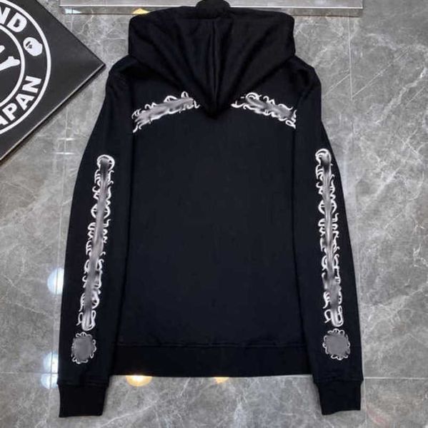 

fashion men's jackets luxury sweatshirts men women classic hoodies ch zipper hooded sweater designer cross pullover sanskrit hoodie cas, Black;brown