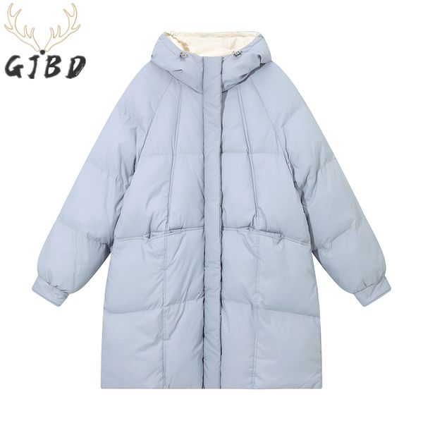 

women's down parkas feather jackets coat winter baggy thickening warm bubble long oversized female puffer cotton padded jacket outwear, Black