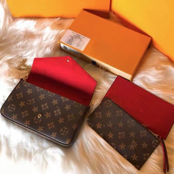 

3pcs set women classic luxury designer handbag bag genuine leather handbag shoulder handbags clutch tote messenger shopping purse with box m