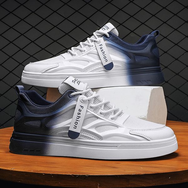 

dress shoes autumn men casual spring sneakers light vulcanize white all-match male flats lace-up platform 230111, Black