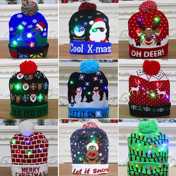 

caps hats led christmas hats light cap for children baby gorras caps beanie sombreros bonnet gorros de navidad con luz led hat kerstmuts 230, Yellow