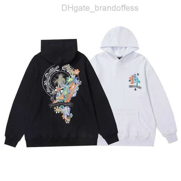 

men's jackets fashion luxury sweatshirts men women classic hoodies ch zipper hooded sweater designer cross pullover sanskrit hoodie cas, Black