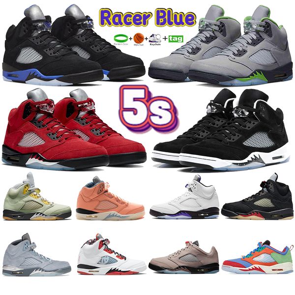 

mens jumpman 5 5s basketball shoes racer blue green bean jade horizon oreo raging red we the crimson bliss sport shoe retro designer men lac