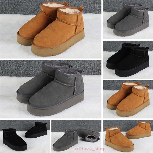 

boot woman shoes platform snow boots australia fur warm shoes real leather chestnut ankle fluffy booties for, White;red