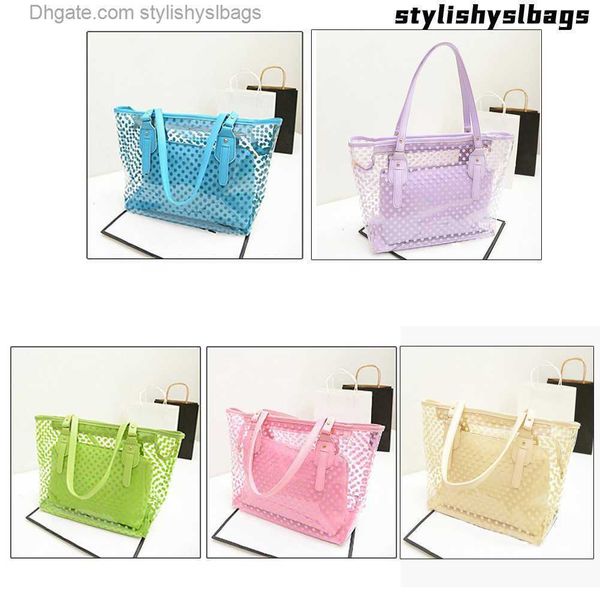 

shoulder bags women transparent handbag candy color round dot decor compound beach shoulder bag luxury crossbody fashion pvc messenger 2023