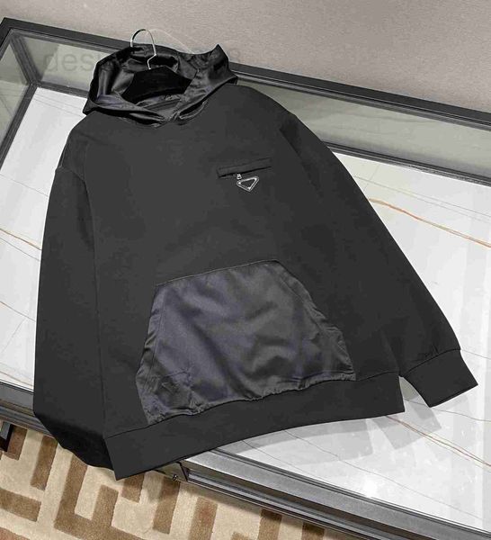 

men's hoodies & sweatshirts spring autumn new mens wear designer hoodie handsome hoodie high-quality cotton nylon blend material fashio, Black