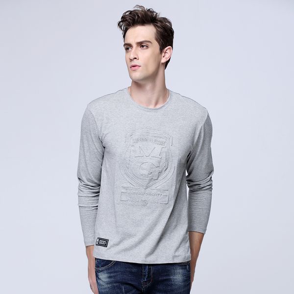 

men's tshirts steel printing men cotton long sleeve oneck style print men casual male s6at041 230110, White;black