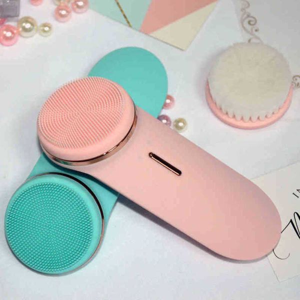 

nxy acoustic wave electric facial cleanser face washing brush silica gel 220606