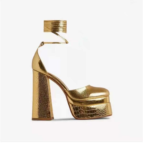 

dress shoes sandals banquet fashion sandals brand new early spring baotou waterproof gold super high heels bare feet cross strap sandals 34-, Black