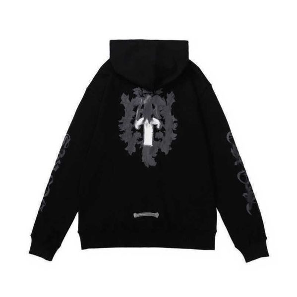 

men's jackets fashion luxury sweatshirts men women classic hoodies ch zipper hooded sweater designer cross pullover sanskrit hoodie cas, Black