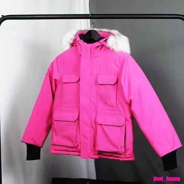 

designer jacket gooses down coat puffer kids luxury jnd e ditu mkle mk meng cotton goode parkas long thickened wool collar multi pocket hood, Blue;gray