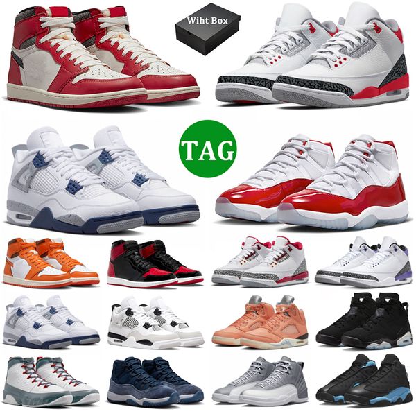 

with box men basketball shoes 11 cherry concord 1 lost and found 12 military black cat 3 4 9 fire red thunder midnight navy 5 6 unc 13 women