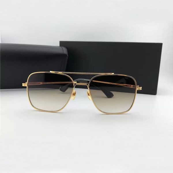 

square pilot sunglasses gold black frame and brown gradient lens 007 sun glasses women men sunglasses shades uv400 eyewear with box, White;black