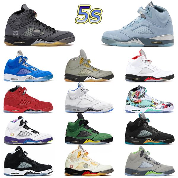 

new jumpman 5 basketball shoes men 5s blue bird concord fire red aqua unc red suede alternate bel jade horizon hare green bean mens trainers