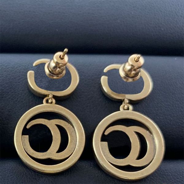 

trendy designer earings gold plated stud earrings for womens fashion double letter geometric classic diamond inlay eardrop wedding luxury je, Golden;silver