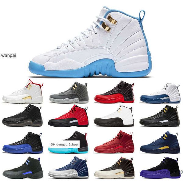 

2022 12s 12 original basketball shoes for man black purple bulls dark grey fiba flu game french blue gym red indigo michigan o-bla air shoe