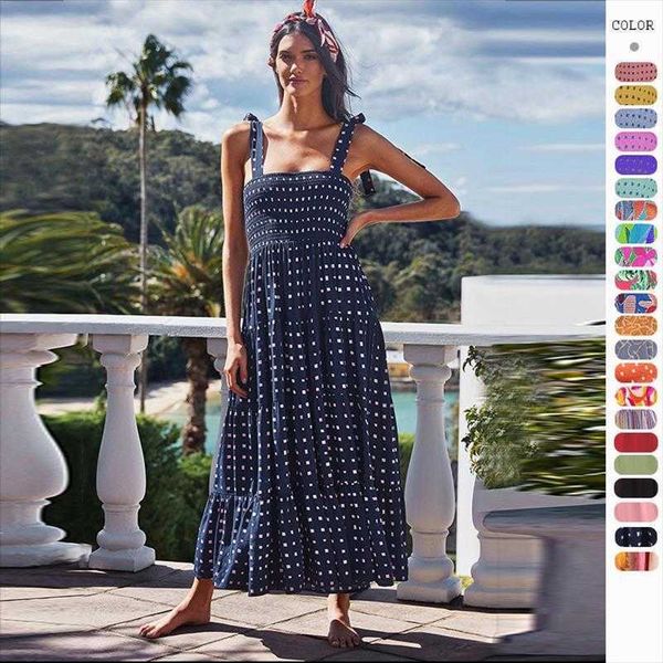 

dress summer womens vacation spaghetti strap floral print skirt, Black;gray