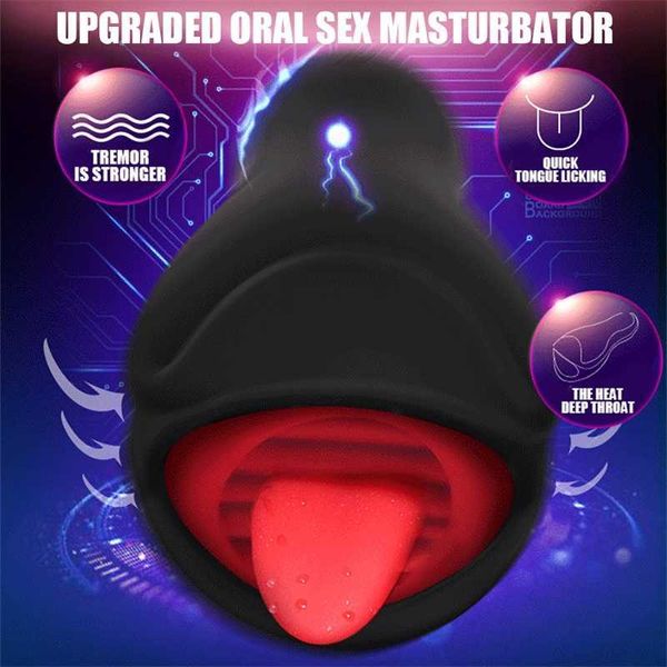 

massager tongue licking masturbation cup male powerful fully wrapped penis massager fast orgasm blowjob sexual masturbator toys