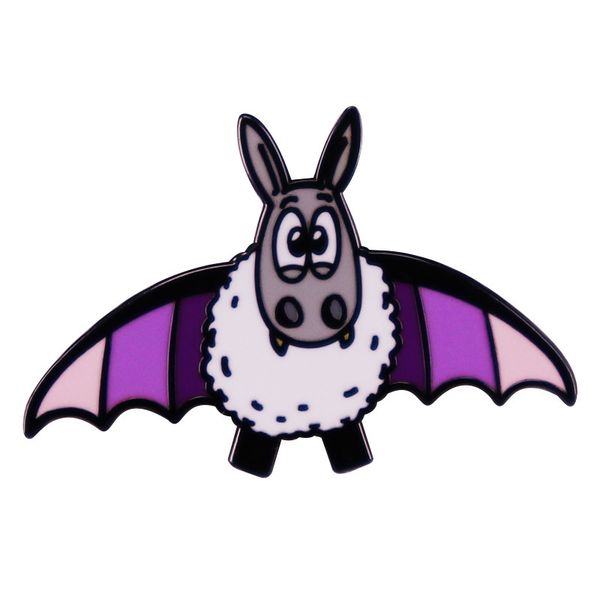

halloween bat sheep brooch bisexual flag cartoon animal badge bat enamel brooch pins badge lapel pin brooches collar jeans jacket fashion je, Blue