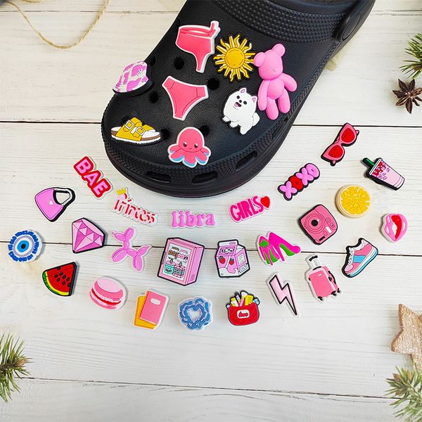 

anime charms wholesale childhood memories pink girls funny gift cartoon charms shoe accessories pvc decoration buckle soft rubber clog charm, Blue