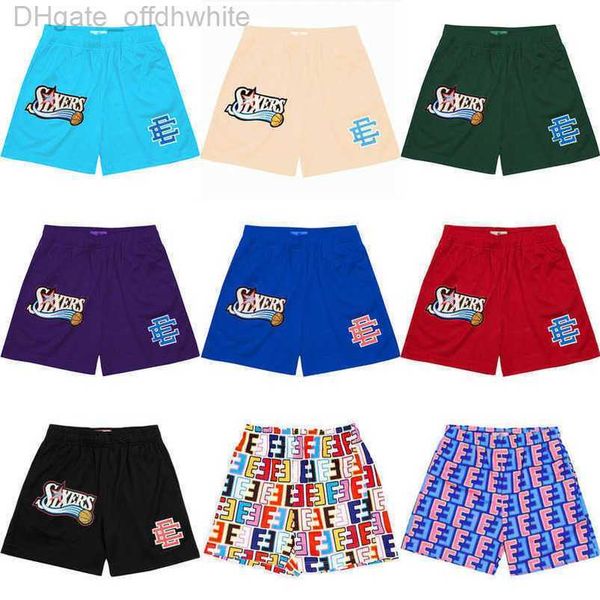 

men's ee fashion luxury shorts basic eric emanuel brand new york city skyline men women leisure fitness muscle sports pants mesh short, White;black