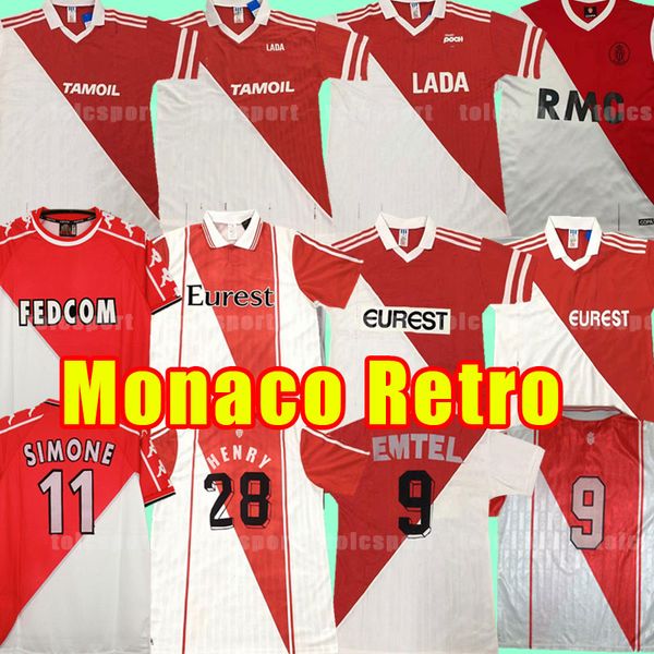 

retro monaco soccer jerseys tuybens dalger vintage as ben yedder jovetic golovin flocage jorge football shirt 77 82 90 91 92 94 95 96 97 98, Black;yellow